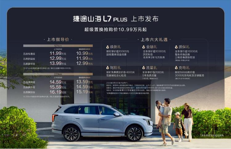 捷途山海L7 PLUS正式上市，超级置换抢购价10.99万元起