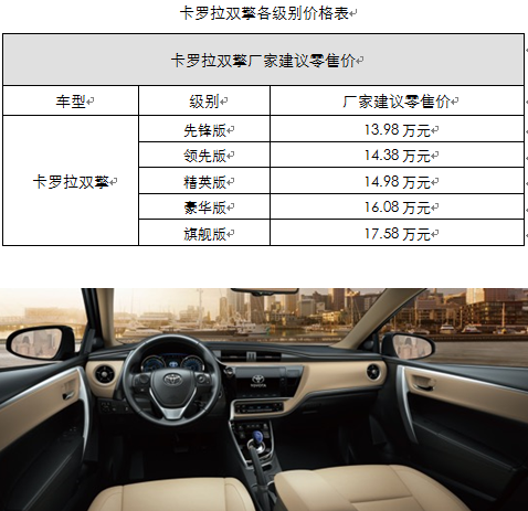 全新卡罗拉家族荣耀上市  卡罗拉双擎驾享精致生活