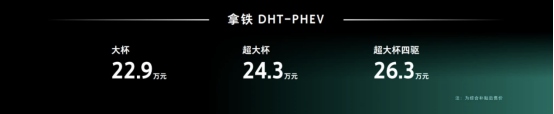 拿铁DHT-PHEV全系标配HWA，综合补贴后22.9-26.3万元