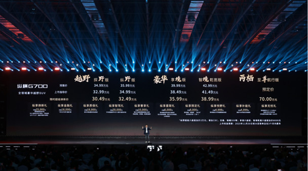 纵横G700全球惊艳上市,开启中国品牌豪华越野新时代